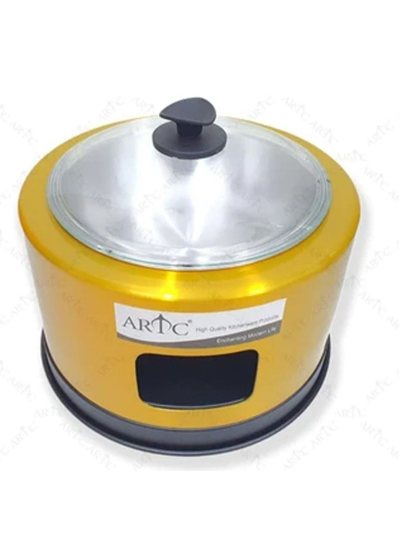 ARTC طبق بوفيه ذهبي من ARTC مع غطاء زجاجي - Image 2