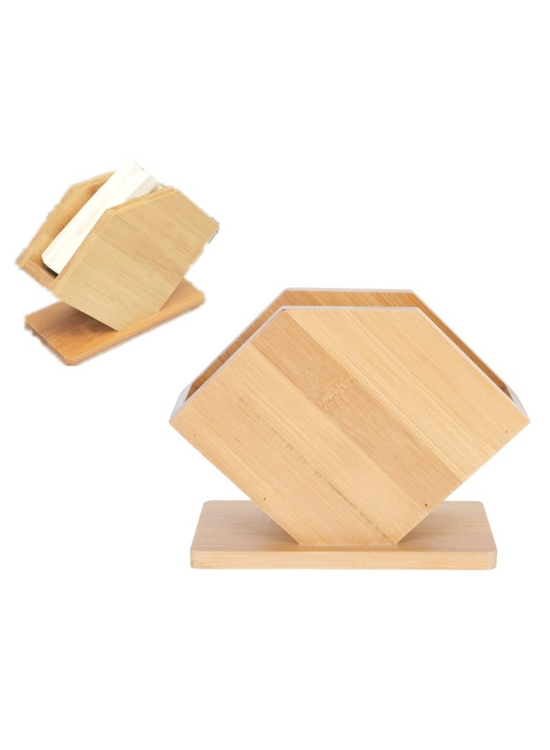 Excefore Napkin Holder, Bamboo Napkin Holder, Vintage Farmhouse Kitchen Napkin Holder, for Farmhouse Kitchen Countertop Dining Table Wedding Home Decor, Restaurant, Countertop  - Image 1