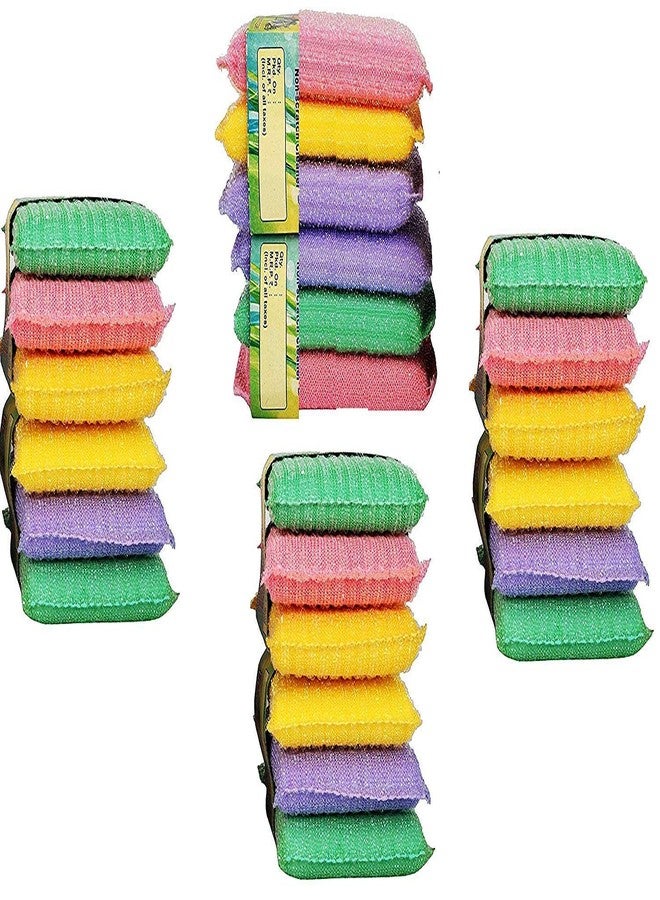 Prime hub Multi Colour Foam Pad Sponge Scrubber Kitchen Scrubber for Dish/Utensils/Tiles Cleaning Heavy Quality (24) - Image 1
