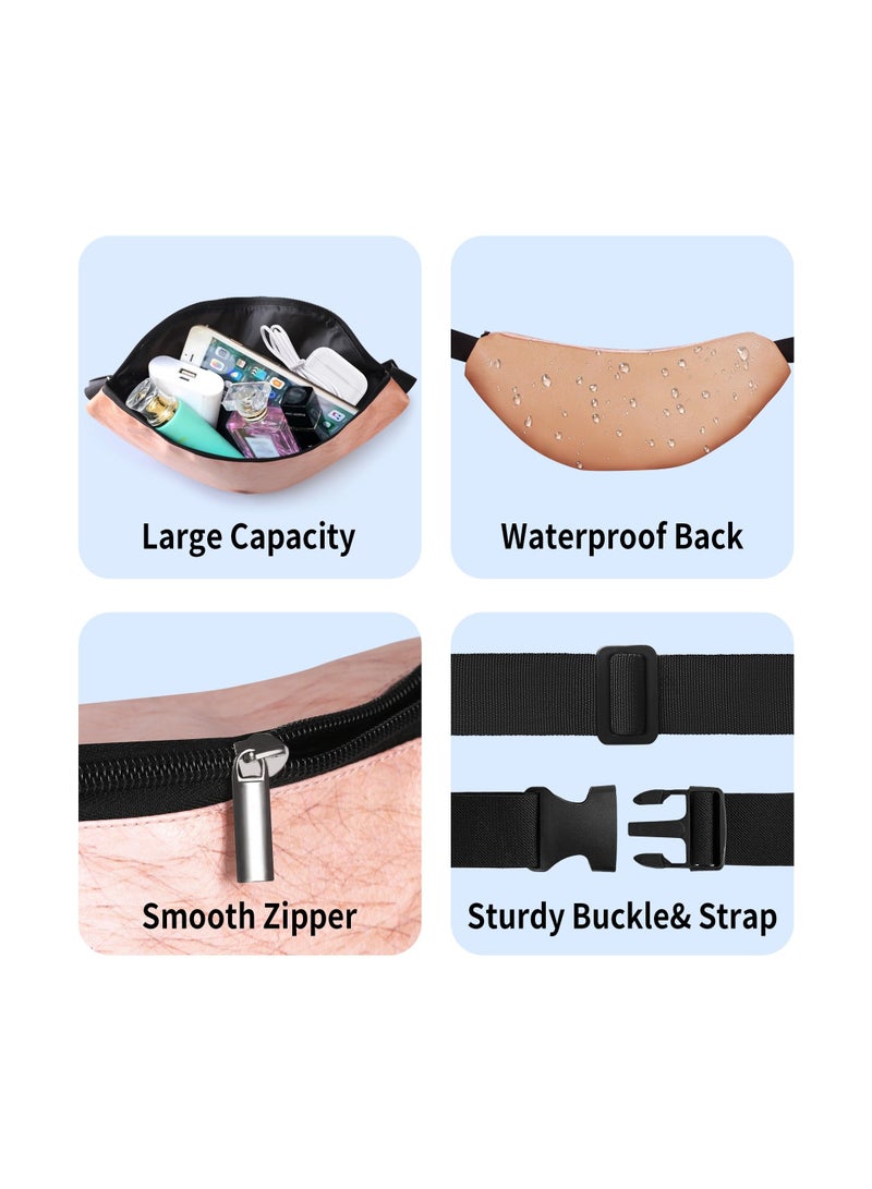 حقيبة حزام البطن الضاحكة - حقيبة بطن شعرية مضحكة لحفلات الفيل الأبيض، هدايا للجرابات، وهدايا مضحكة للرجال، النساء، الأصدقاء، الزملاء، الأب، الجد، والجدة (1 حزمة) - Image 4