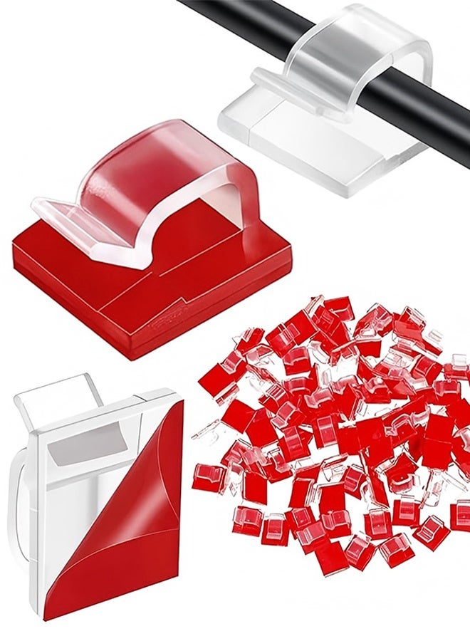 60 قطعة من مشابك الكابلات اللاصقة، حامل أسلاك بالجملة لتنظيم الأسلاك، خطافات إضاءة خارجية لأضواء الزينة الجدارية وأضواء الزينة الخيالية لعيد الميلاد - Image 1