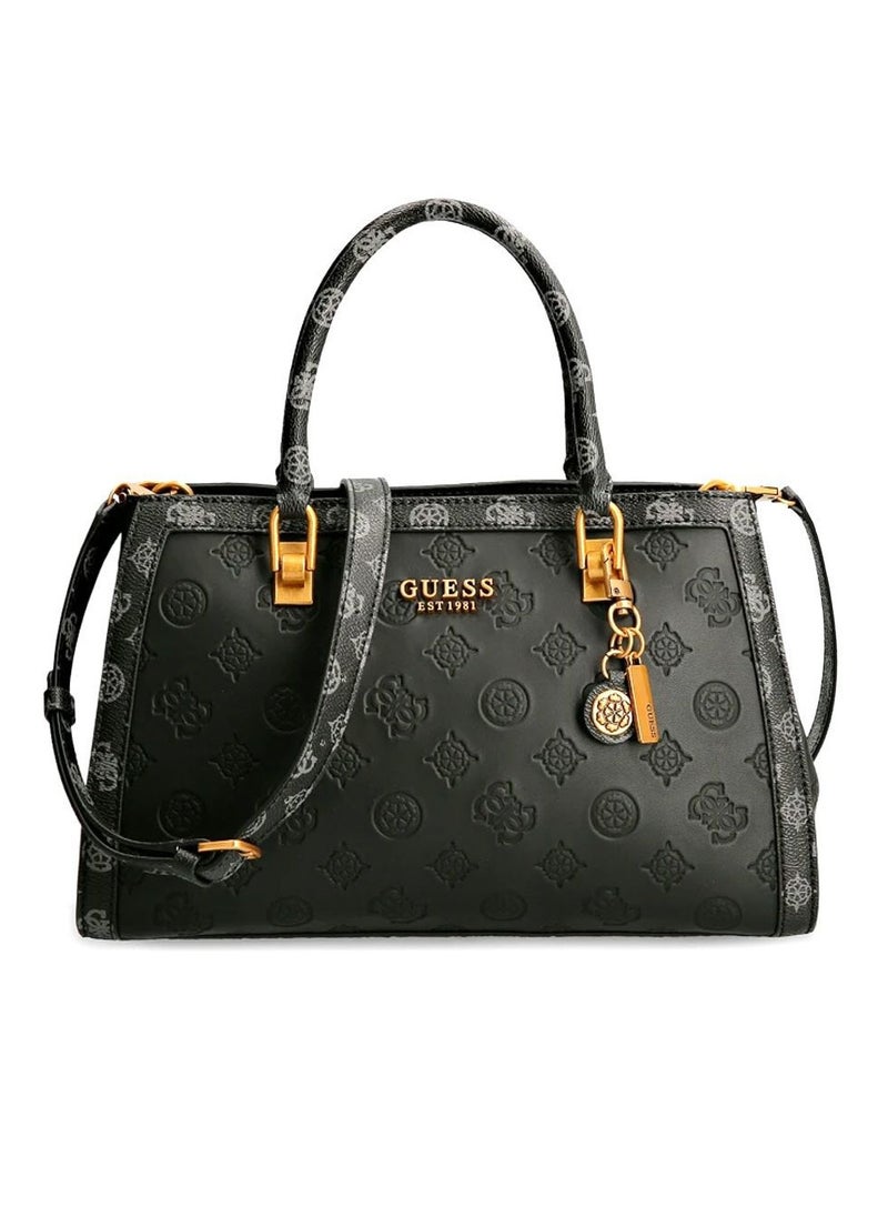 جس - حقيبة يد نسائية من GUESS منقوشة باللون الأسود - Image 1