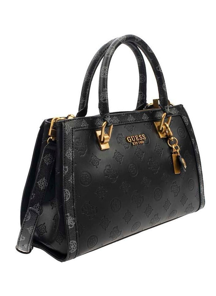 جس - حقيبة يد نسائية من GUESS منقوشة باللون الأسود - Image 1