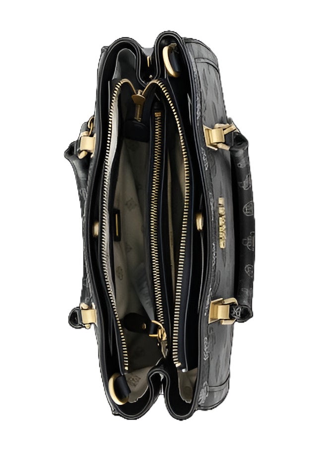 جس - حقيبة يد نسائية من GUESS منقوشة باللون الأسود - Image 1