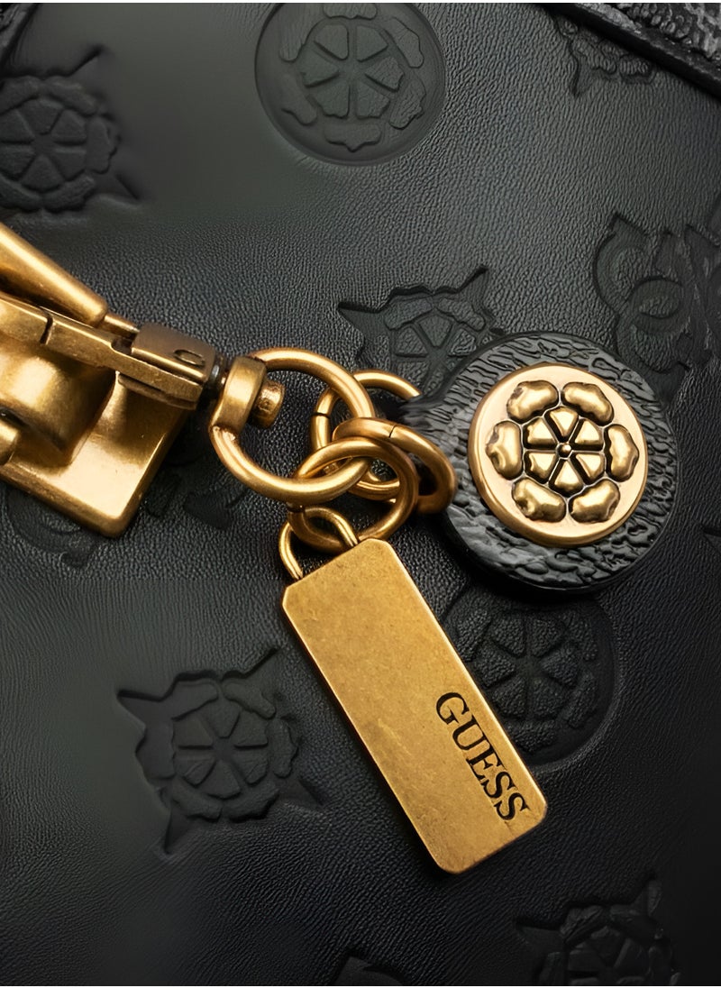 جس - حقيبة يد نسائية من GUESS منقوشة باللون الأسود - Image 1