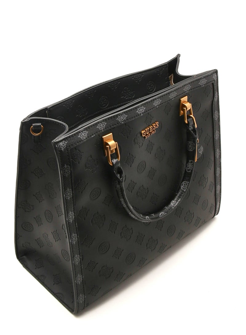 جس حقيبة يد نسائية من GUESS منقوشة باللون الأسود - Image 4