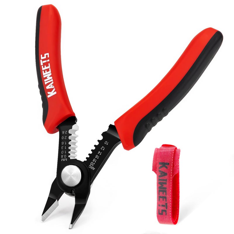 KAIWEETS Wire Cutters 6Inch Flush Pliers with Supplementary Stripping Cutting Pliers Handy and Slim Diagonal Cutters Sharp Snip