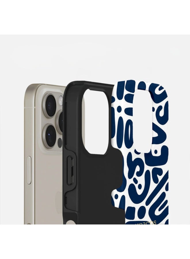 موبكوس جراب ايفون  برو ماكس فاخر بتصميم تجريدي متوافق مع طبقة مزدوجة صلبة وسيليكون للحماية مقاوم للخدش والصدمات - Image 2