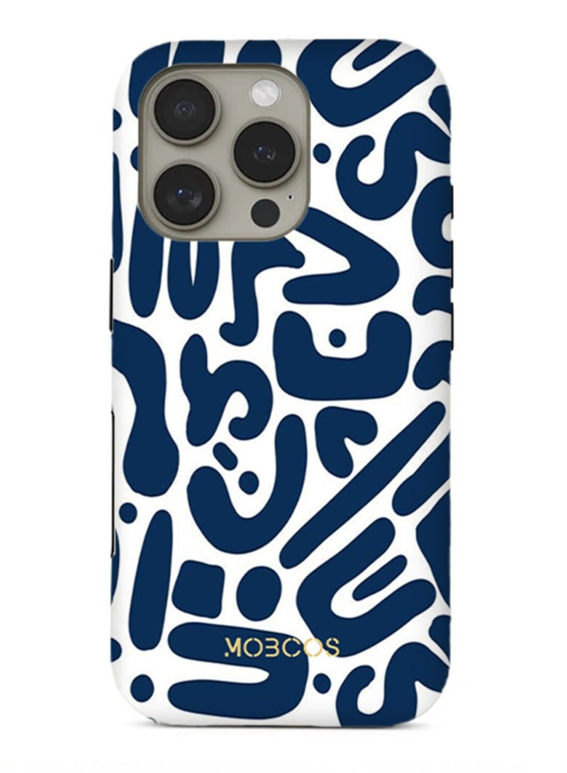 موبكوس جراب ايفون  برو ماكس فاخر بتصميم تجريدي متوافق مع طبقة مزدوجة صلبة وسيليكون للحماية مقاوم للخدش والصدمات - Image 1