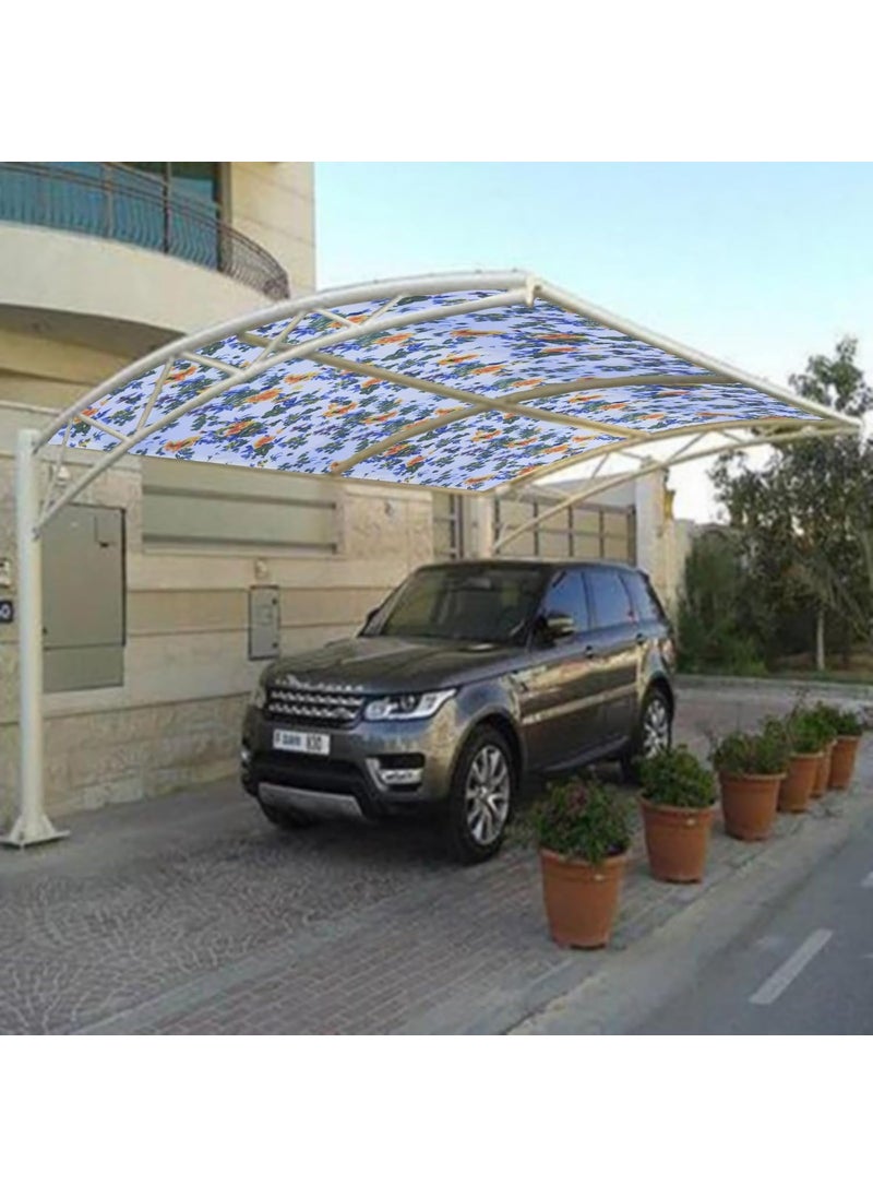 MAHIRA POLYGLOBAL LLP - MAHIRA Polypropylene Gate Sheet Car Parking Sheet Grill Sheet Gate Covering Sheet Balcony Safety Sheet Privacy Sheet Multicolor Printed Design UV Resistant 4 feet x 5 feet - Image 1
