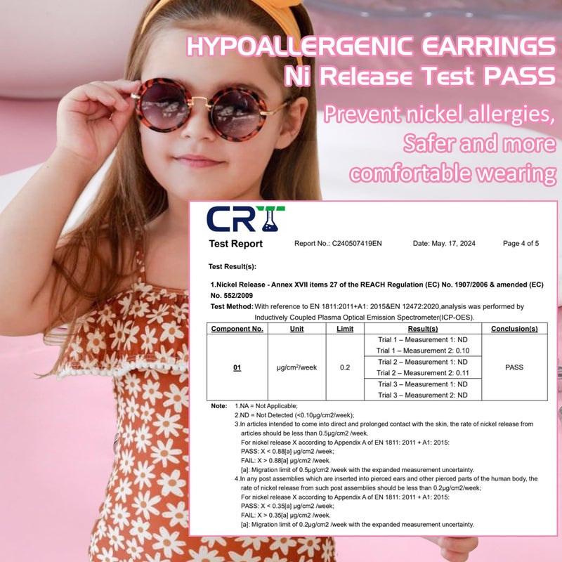 Florideco Hypoallergenic Earrings for Girls Surgical Steel Screw Back Stud Earring for Toddlers Small Hoop Huggie Earrings for Teens Cute Little Girl Earrings for Kids(over 4 years old) - Image 2