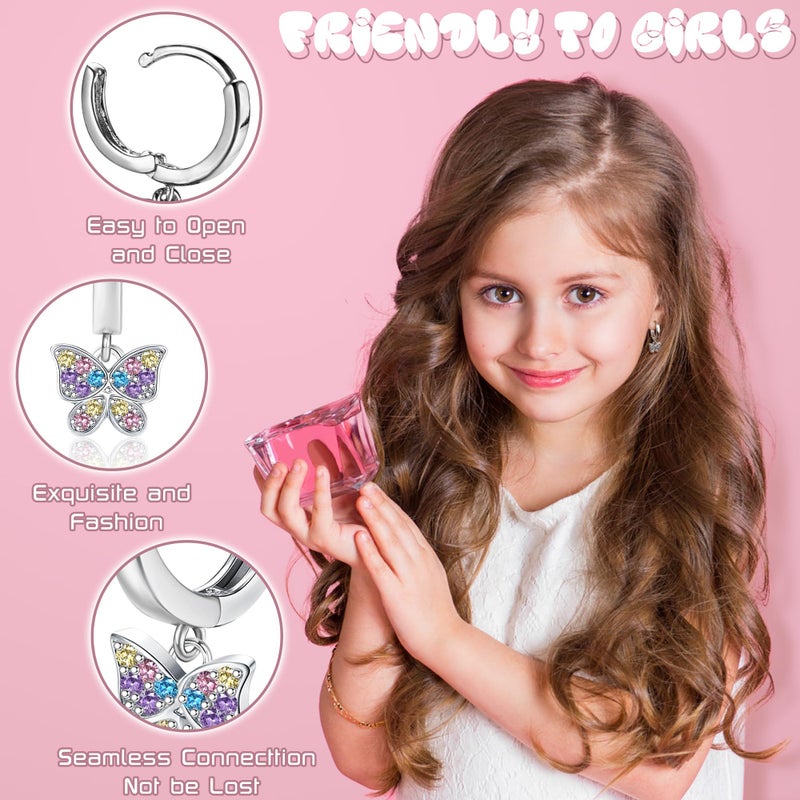 Florideco Hypoallergenic Earrings for Girls Surgical Steel Screw Back Stud Earring for Toddlers Small Hoop Huggie Earrings for Teens Cute Little Girl Earrings for Kids(over 4 years old) - Image 5