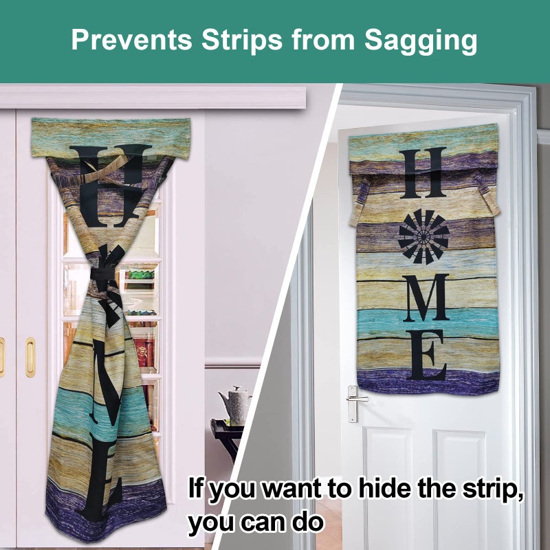 Bemigo Door Curtains For Door Windows Vintage Wooden Door Window Curtains For French Glass Door Privacy Thermal Insulated Tie Up Door Shades Farmhouse Colorful Small Window Curtains 26 X 42 Inch - Image 5