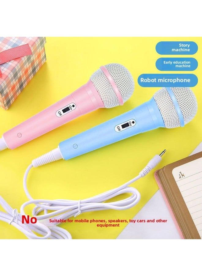 Children's Wired Microphone Early Education Robot Story Machine 3.5mm Special Audio Microphone Enlightenment Learning Video-Color:Blue 3.5mm-Specifications:1  - Image 3