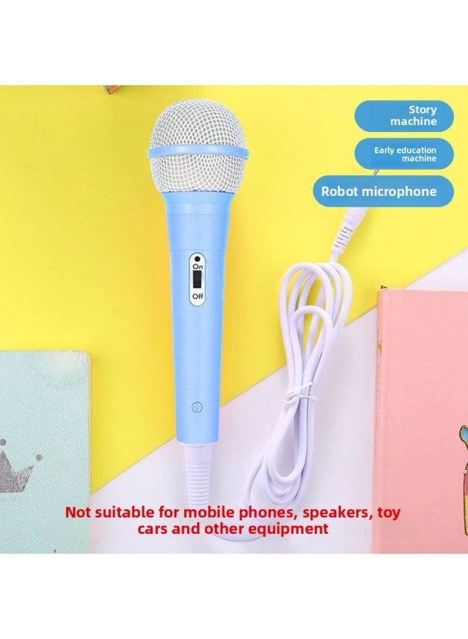 Children's Wired Microphone Early Education Robot Story Machine 3.5mm Special Audio Microphone Enlightenment Learning Video-Color:Blue 3.5mm-Specifications:1  - Image 4