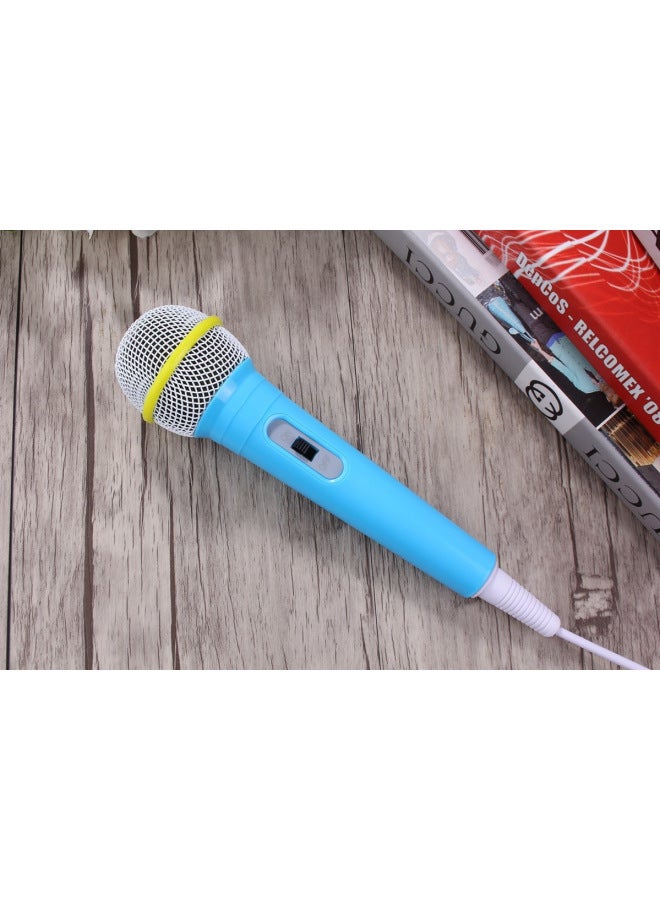 Children's Wired Microphone Early Education Robot Story Machine 3.5mm Special Audio Microphone Enlightenment Learning Video-Color:Blue 3.5mm-Specifications:1  - Image 1