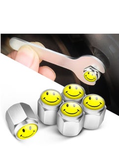 ماركة غير محددة Smiley Face Locking Tire Valley قبعات مطاط خواتم زينة تصميم مضاد للسرقة سميكة النحاس الاطارات صمام الجذعية قبعات مناسبة للسيارات / سيارات الدفع الرباعي / دراجات / شاحنات / دراجات نارية  - Image 1