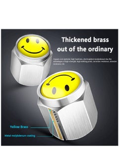 ماركة غير محددة Smiley Face Locking Tire Valley قبعات مطاط خواتم زينة تصميم مضاد للسرقة سميكة النحاس الاطارات صمام الجذعية قبعات مناسبة للسيارات / سيارات الدفع الرباعي / دراجات / شاحنات / دراجات نارية  - Image 4