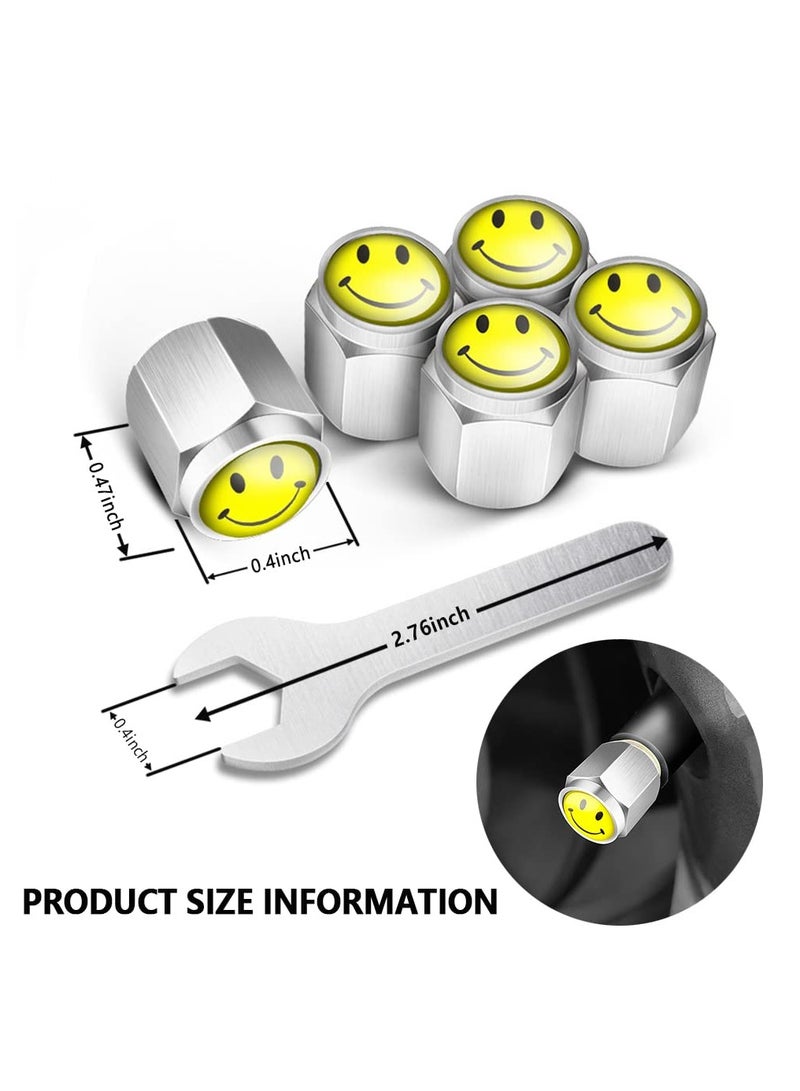 Generic Smiley Face Locking Tire Valve Caps Anti Theft Design with Rubber Ring Decoration Accessories Thicken Brass Tire Valve Stem Caps Universal for Car/SUV/Bicycle/ Truck/Motorcycle  - Image 2