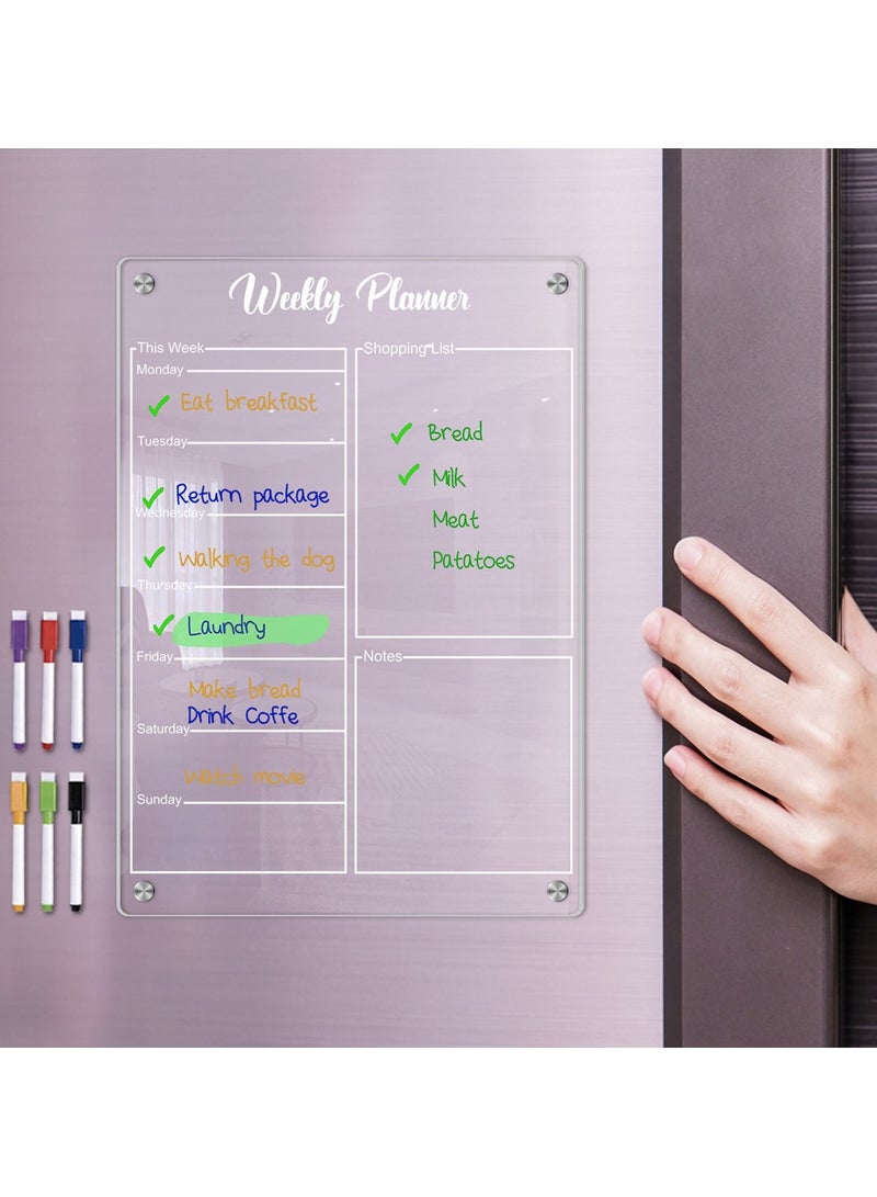 الأزرق جي دبليو ثلاجة مغناطيسية شفافة لوحة بيضاء جافة ممحاة قائمة المهام تذكير المجلس الشريط المغناطيسي ممحاة ديي ثلاجة المجلس - Image 3