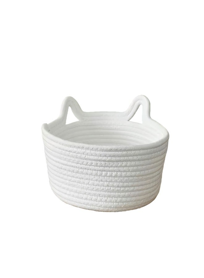 سلة حبوب قطن مُوّددة يدويًا - 2 قطع بأذن قطة - Image 1