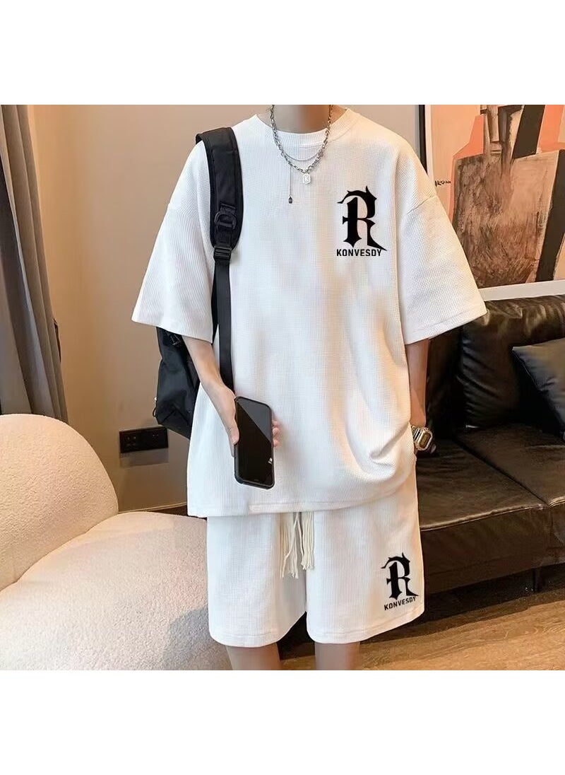 Generic 2024 Summer Mens Casual Sports Set Short Sleeve Grey  - Image 2