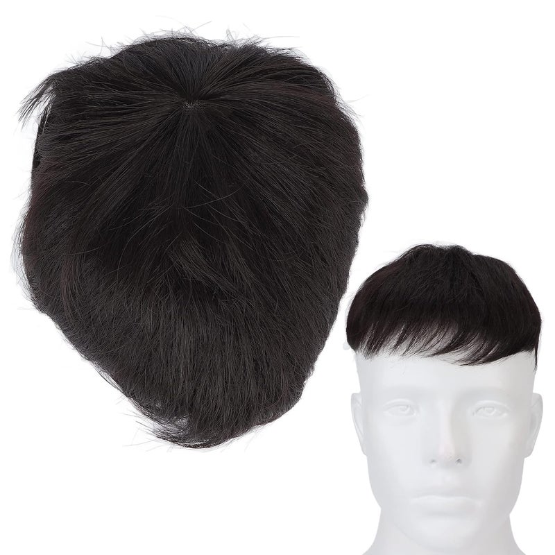 Betued Toupee for Men Mens Hair Piece Mens Toupee Male Hairpieces Male Hair Pieces Short Wig Hair Toupee Clip Black Hair Extension Hairline Loss Hair Toppers for Men