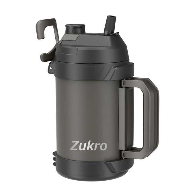 1 GALLON WATER JUG ONE GALLON LARGE TRIPLE WALL INSULATED METAL JUG WITH STRAW AND SPOUT NO SWEAT 128 OZ STAINLESS STEEL SPORT WATER BOTTLE KEEPS COLD 48 HOURS FOR OUTDOORS COAL