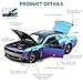 FRJV Car Toys for Boys 124 Diecast Cars Hellcat SRT Collectibles Model KitPull Back Metal Toy Car with Lights and SoundsToy Cars for Boys Age 47Gradient Purple - Image 4