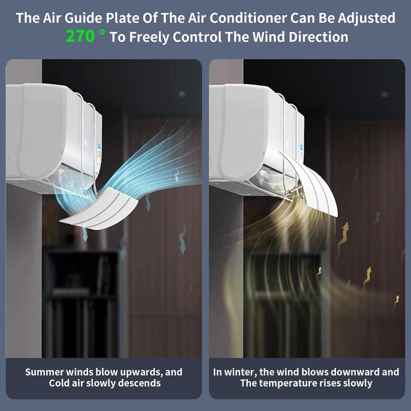 Pomefar Air Conditioner Deflector Air Conditioning Wind Shield, Split Ac Adjustable Flow Deflector Preventing Ac From Blowing Directly, For Home Office Retractable Ac Windshield (Standard Version) - Image 2