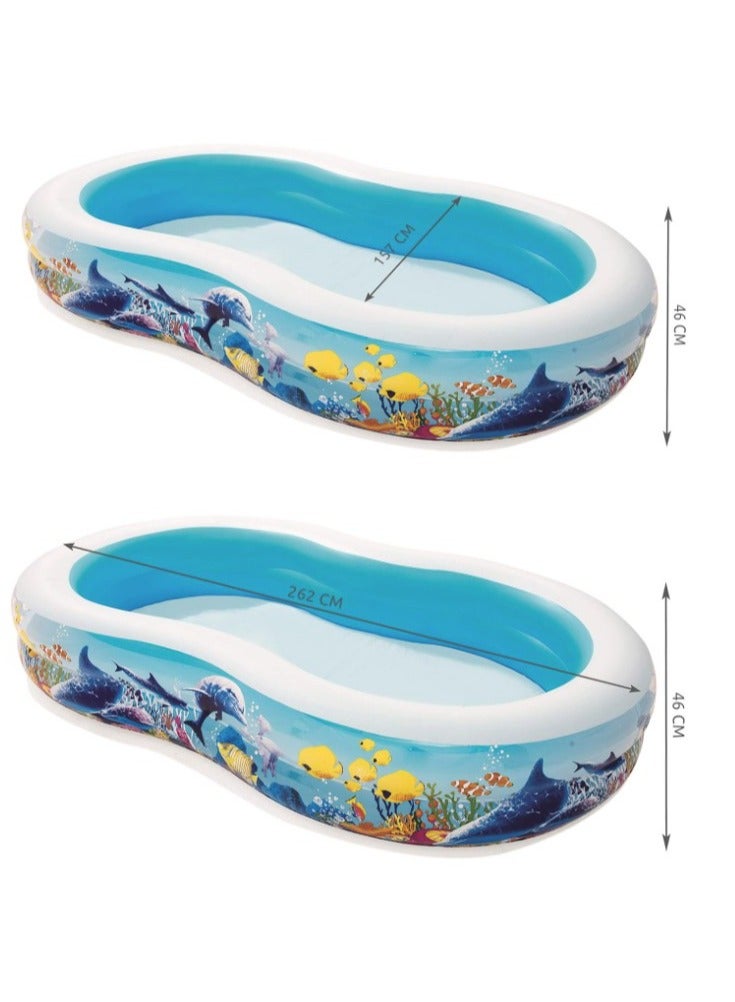Bestway Nemo Print Inflatable Baby Pool, Model 54118, Size M2.62 x M1.57 x CM46 - Image 2