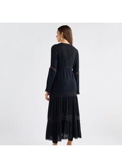 FAV Lace Detail Longline Tiered Shrug with Tie-Ups and Long Sleeves  - Image 3