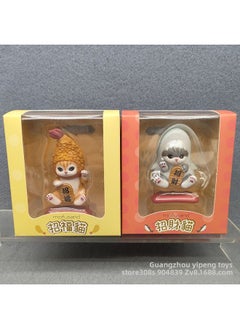 Cute Pet Cat Fushandi Shark Cat Fried Shrimp Cat Lucky Cat Box Egg Desktop Model Ornaments-Color:Lucky Shark Cat [please Take Multiples Of 2]