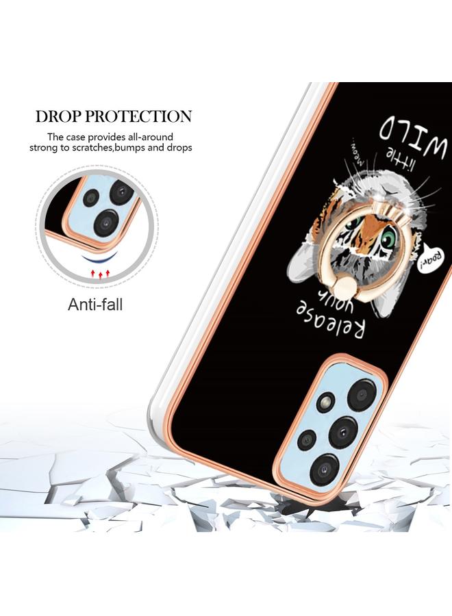 S-TOP Case For Samsung Galaxy A52 5G / 4G Electroplating Dual-side IMD Phone Case with Ring Holder - Image 4