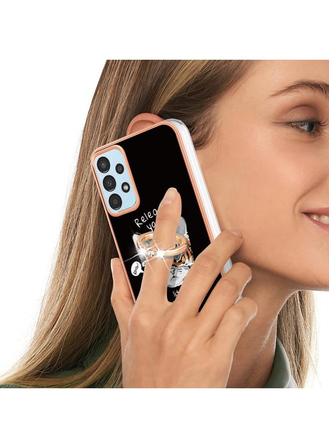 S-TOP Case For Samsung Galaxy A52 5G / 4G Electroplating Dual-side IMD Phone Case with Ring Holder - Image 5