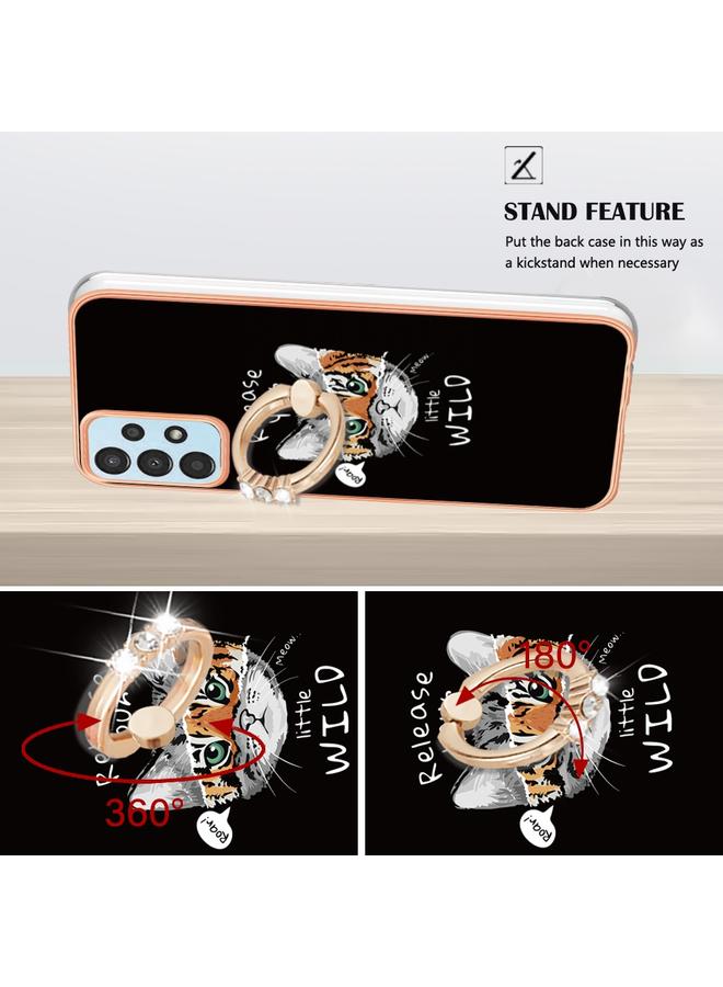 S-TOP Case For Samsung Galaxy A52 5G / 4G Electroplating Dual-side IMD Phone Case with Ring Holder - Image 3