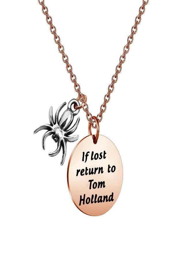 BNQL If Lost Return to Tom Holland Necklace Spider Necklace Gift for Son (spider necklace RG) - Image 1