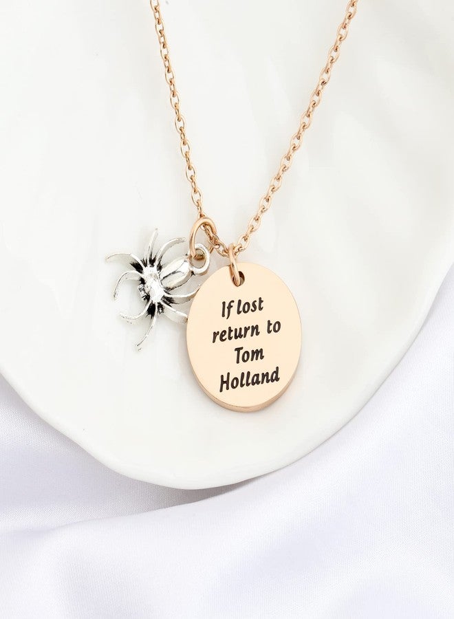 BNQL If Lost Return to Tom Holland Necklace Spider Necklace Gift for Son (spider necklace RG) - Image 3