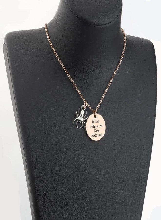 BNQL If Lost Return to Tom Holland Necklace Spider Necklace Gift for Son (spider necklace RG) - Image 4
