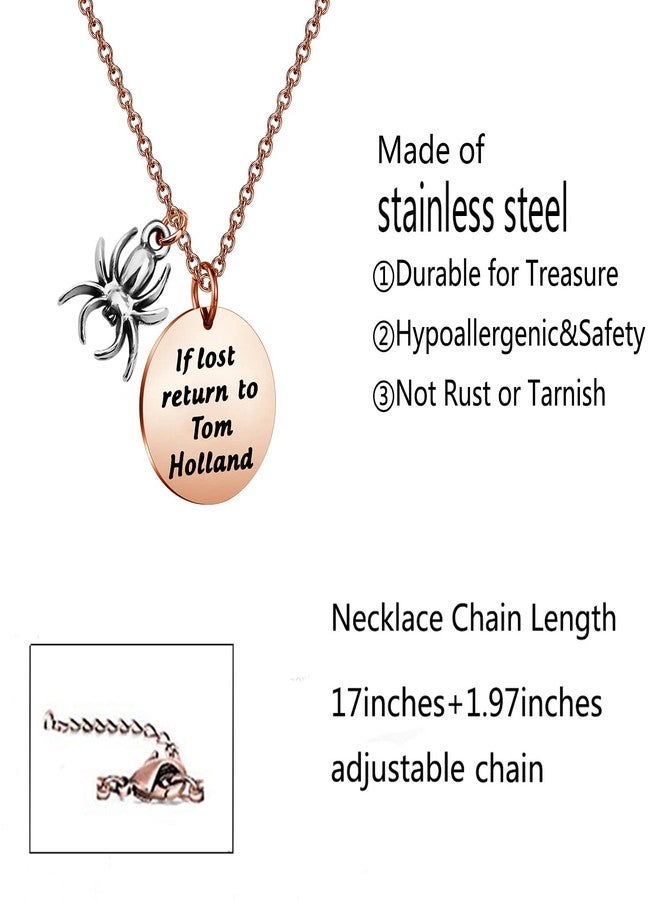 BNQL If Lost Return to Tom Holland Necklace Spider Necklace Gift for Son (spider necklace RG) - Image 2