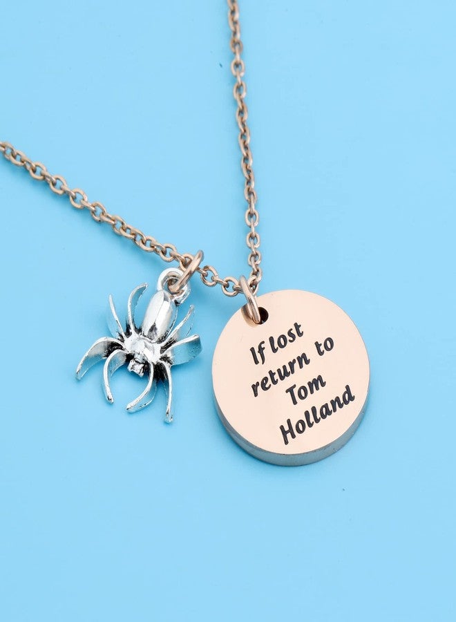 BNQL If Lost Return to Tom Holland Necklace Spider Necklace Gift for Son (spider necklace RG) - Image 5