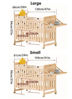 Super ZYouth Baby Cribs 8 in 1 Convertible, Baby Bed with Mosquito Net, Wooden Cot for Children 0-12 years  - Image 2