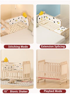 Super ZYouth Baby Cribs 8 in 1 Convertible, Baby Bed with Mosquito Net, Wooden Cot for Children 0-12 years  - Image 3