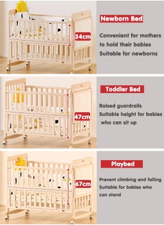 Super ZYouth Baby Cribs 8 in 1 Convertible, Baby Bed with Mosquito Net, Wooden Cot for Children 0-12 years  - Image 5