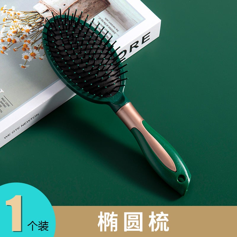 Generic New massage comb dark green elastic air bag comb Lady straight hair negative ion student curly hair salon beauty comb Airbag comb 