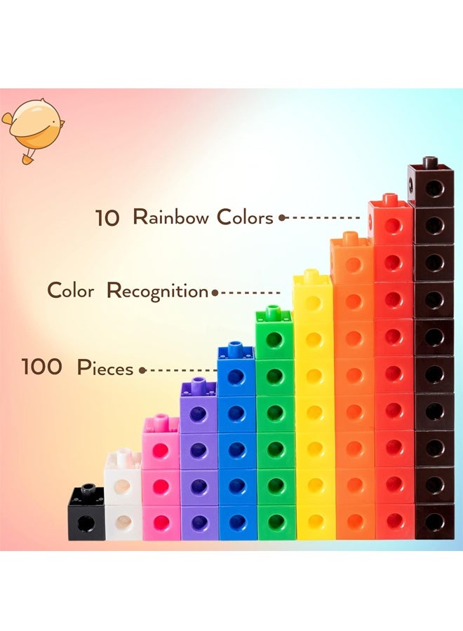 100 Piece Linking Cubes Set, Counting Blocks, Connecting Blocks, Math Manipulatives, Educational Toys - Image 4