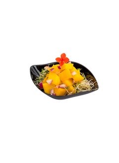 Restaurantware Restaurantware-3.5 x 4.5 Dessert Plates, 100 Small Cocktail Plates - Square, Wavy Edges, Black Plastic Disposable Appetizer Plates, Holds Sauces And Dips, For Wedding, Or Birthday Parties  - Image 2