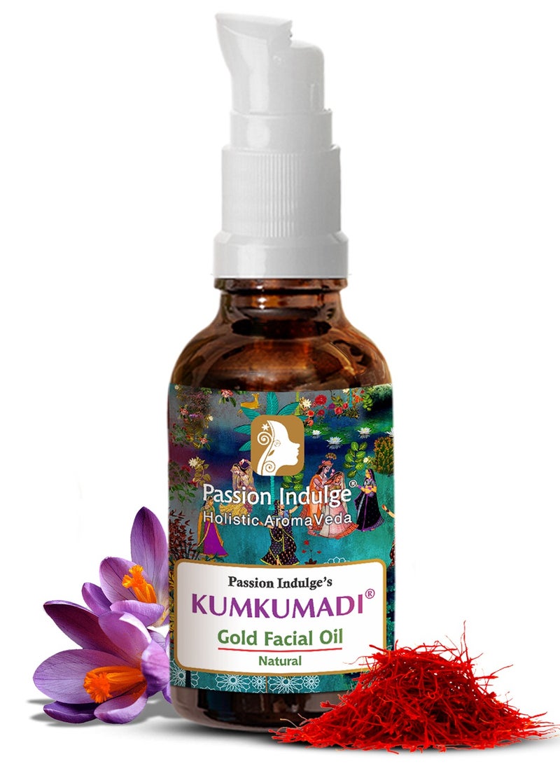 Passion Indulge Kumkumadi Gold Tailam for Face |Radiant & Revitalizes Skin |Ayurvedic Face Oil with Saffron, Vetiver, Essential Oils &16 Herbs | Supports Skin Elasticity & Reduces Dark Spots 10ml - Image 1