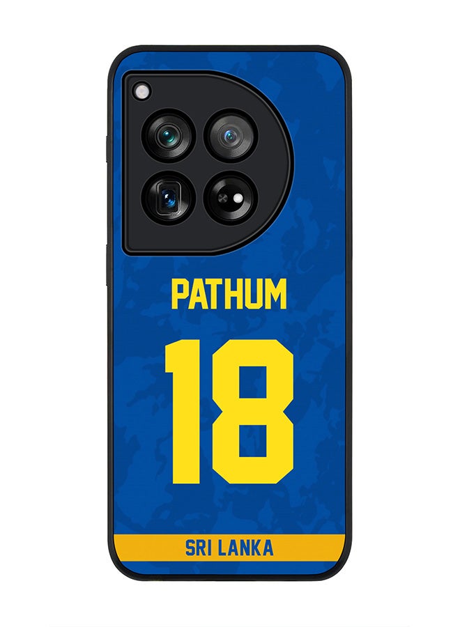 Stylizedd Rugged Black edge case for OnePlus 12R / OnePlus Ace 3 5G, Slim fit Flexible Anti Drop Thin Cover - Team Sri lanka Pathum Nissanka, Jersey No 18 - Image 1