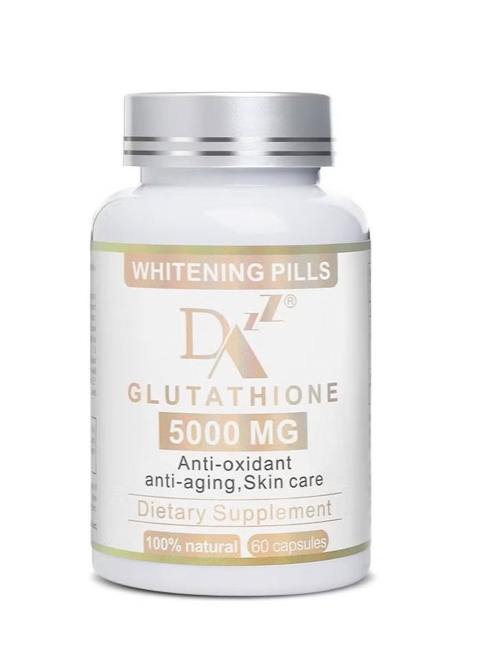 DAZZEL - Glutathione Whitening Pills 60 Capsules 5000mg Glutathione Effective Skin Lightening Supplement Dark Spots, Melasma & Acne Scar Remover Hyperpigmentation Treatment Anti Aging Antioxidant - Image 1